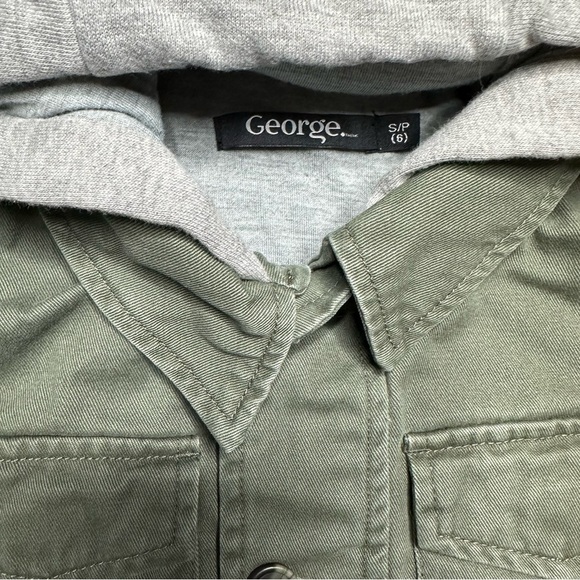 George Jacket Hooded Utility Style Green & Grey Size 6 - Picture 4 of 16